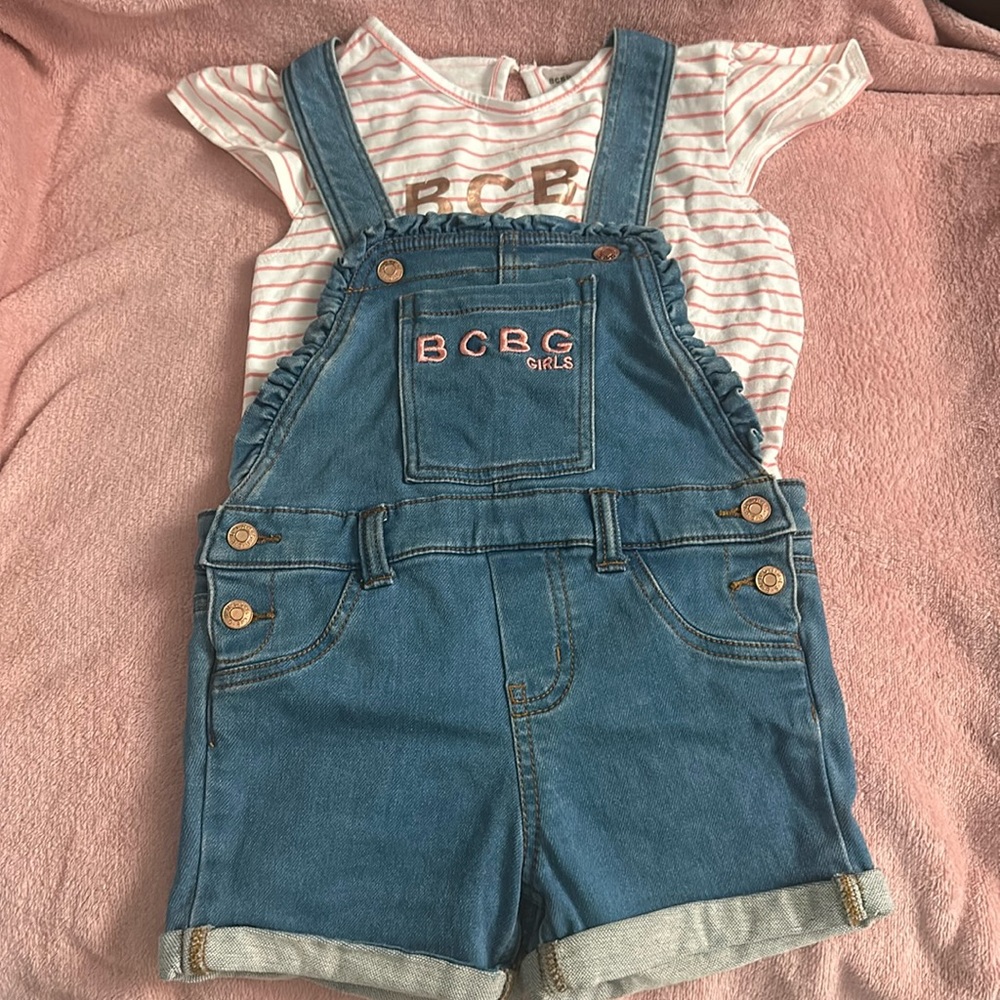 BCBG Girls Denim overalls and t-shirt 👚